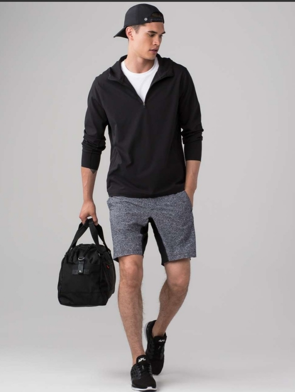 Lululemon Men's T.H.E Short Luxtreme Liner 9"  Grey Athletic with Black Sz M - Picture 3 of 16